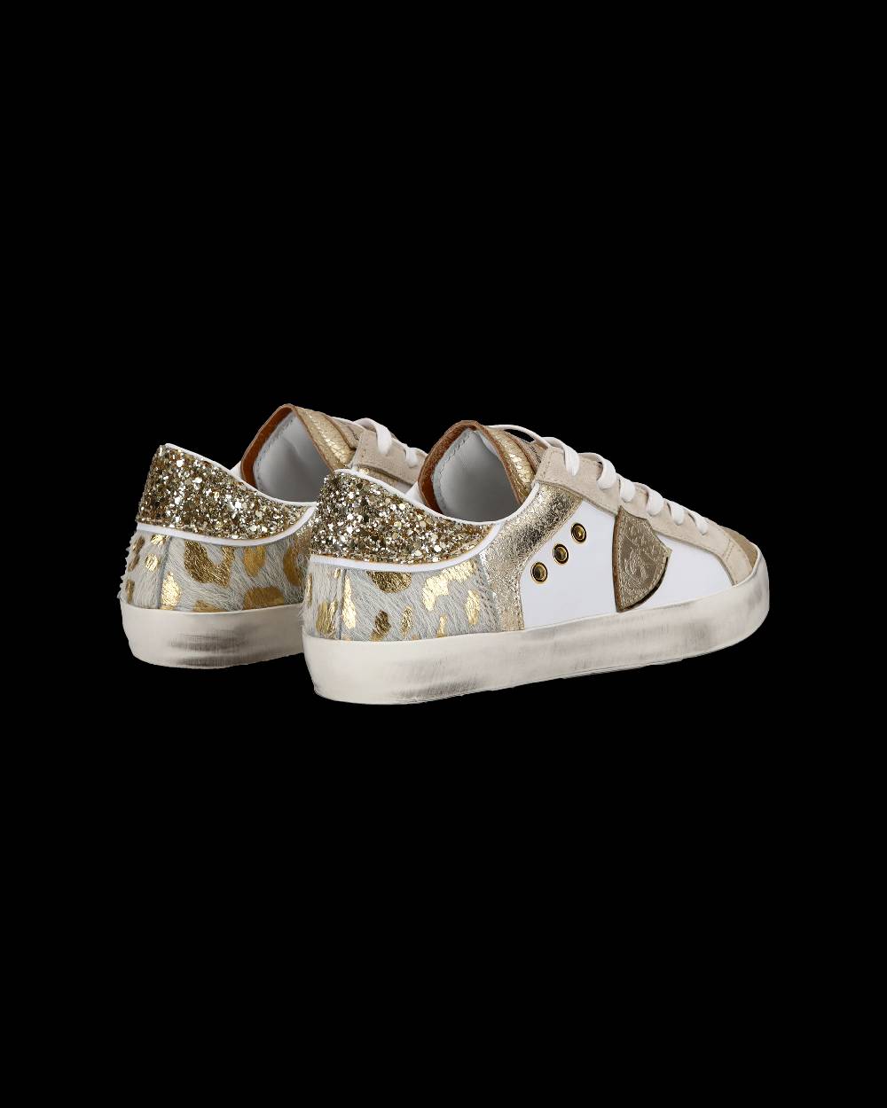 Philippe Model Sneakers basse Paris da Bambino in pelle, Bianco Oro Acquista Ora