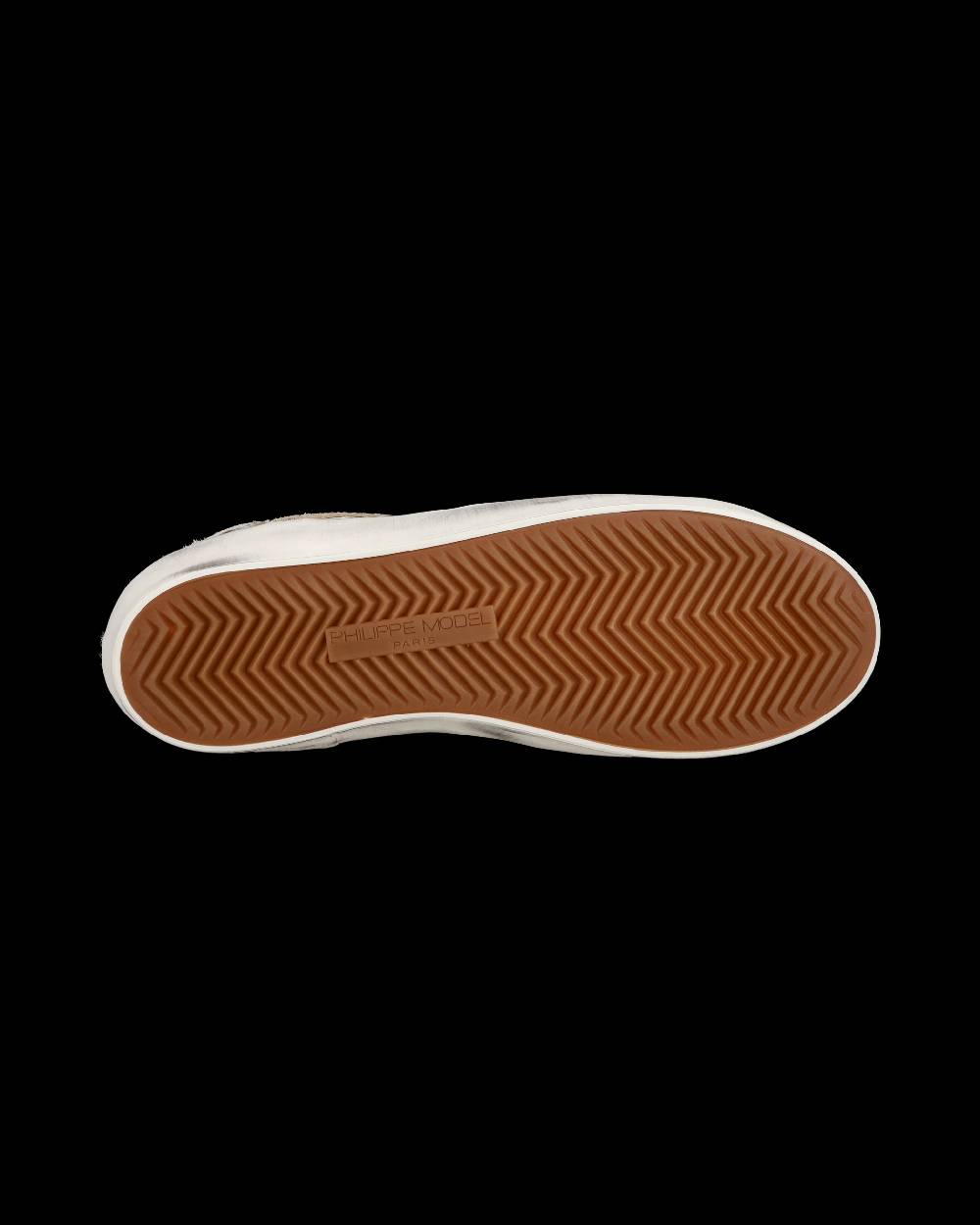Philippe Model Sneakers basse Paris da Bambino in pelle, Bianco Oro Consegna Veloce