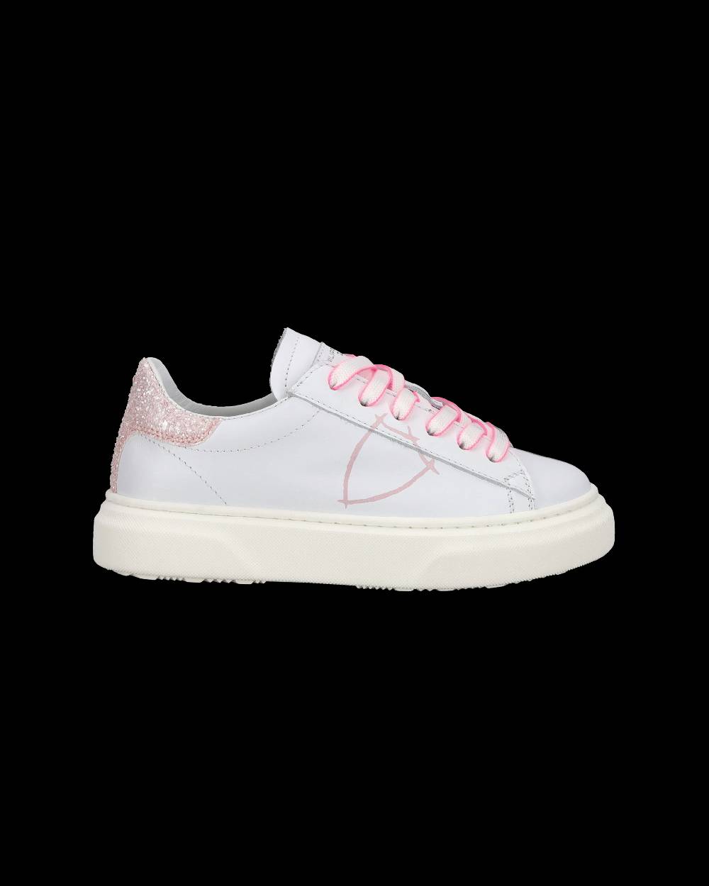Philippe Model Sneakers basse Temple da Ragazzo in pelle, Bianco Rosa Prezzo Ridotto