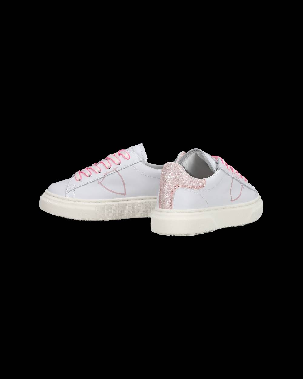 Philippe Model Sneakers basse Temple da Ragazzo in pelle, Bianco Rosa Prezzo Ridotto