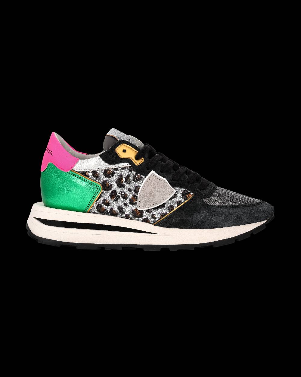Philippe Model Sneaker Tropez Haute Donna, Nero e Verde Offerte