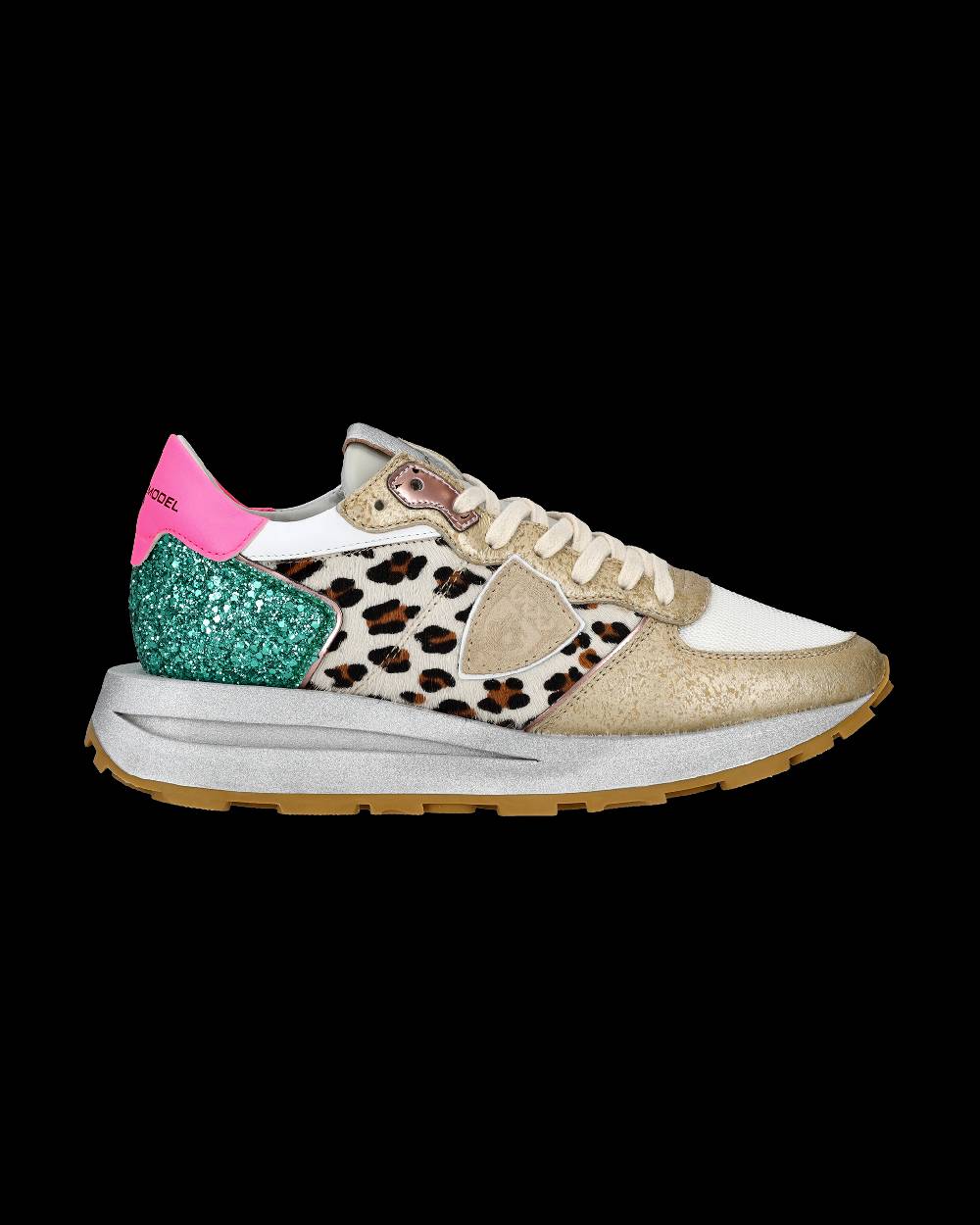 Philippe Model Sneaker basse Tropez Haute donna - bianco, fucsia e animalier Vendita Economica