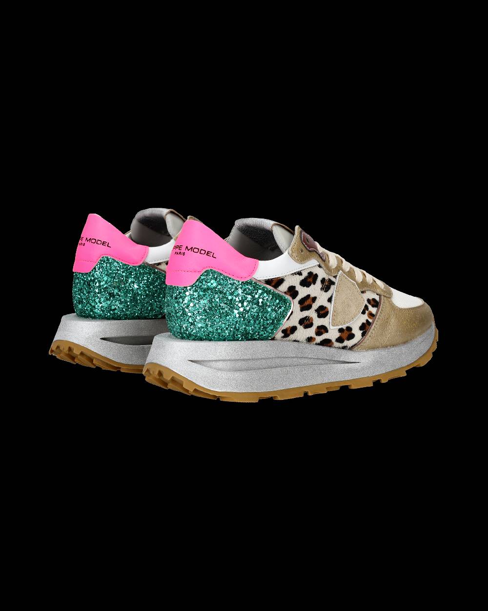 Philippe Model Sneaker basse Tropez Haute donna - bianco, fucsia e animalier Vendita Economica