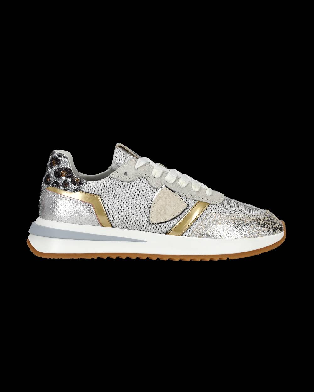 Philippe Model Sneaker basse Tropez 2.1 donna - bianco, argento e animalier Nuovo