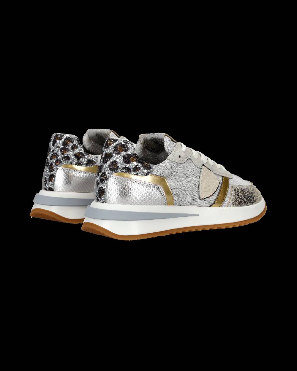 Philippe Model Sneaker basse Tropez 2.1 donna - bianco, argento e animalier Nuovo