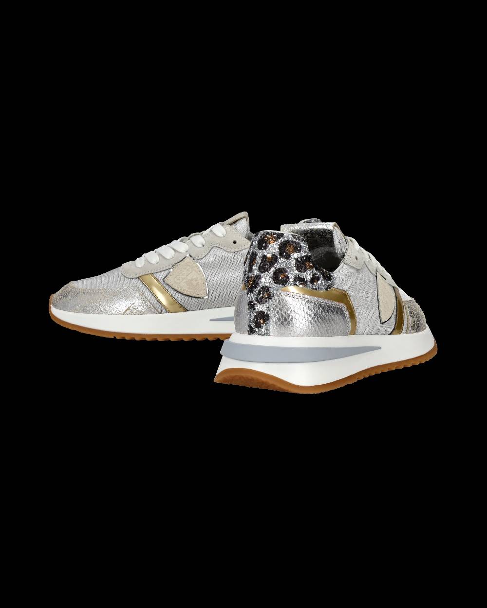 Philippe Model Sneaker basse Tropez 2.1 donna - bianco, argento e animalier Nuovo