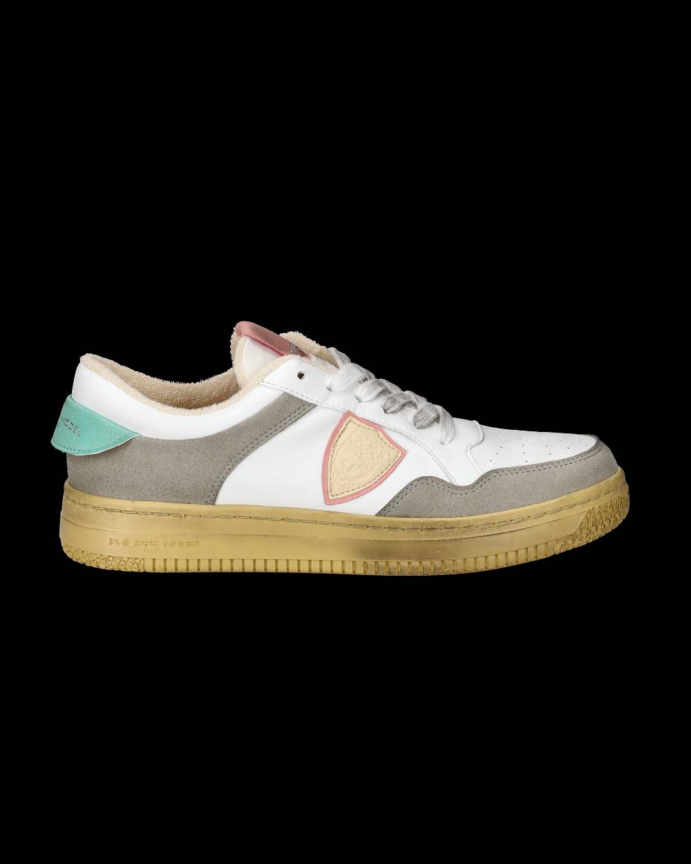 Philippe Model Sneakers Lyon da Donna Bianche e Rosa in Pelle Riciclata Spedizione Gratuita