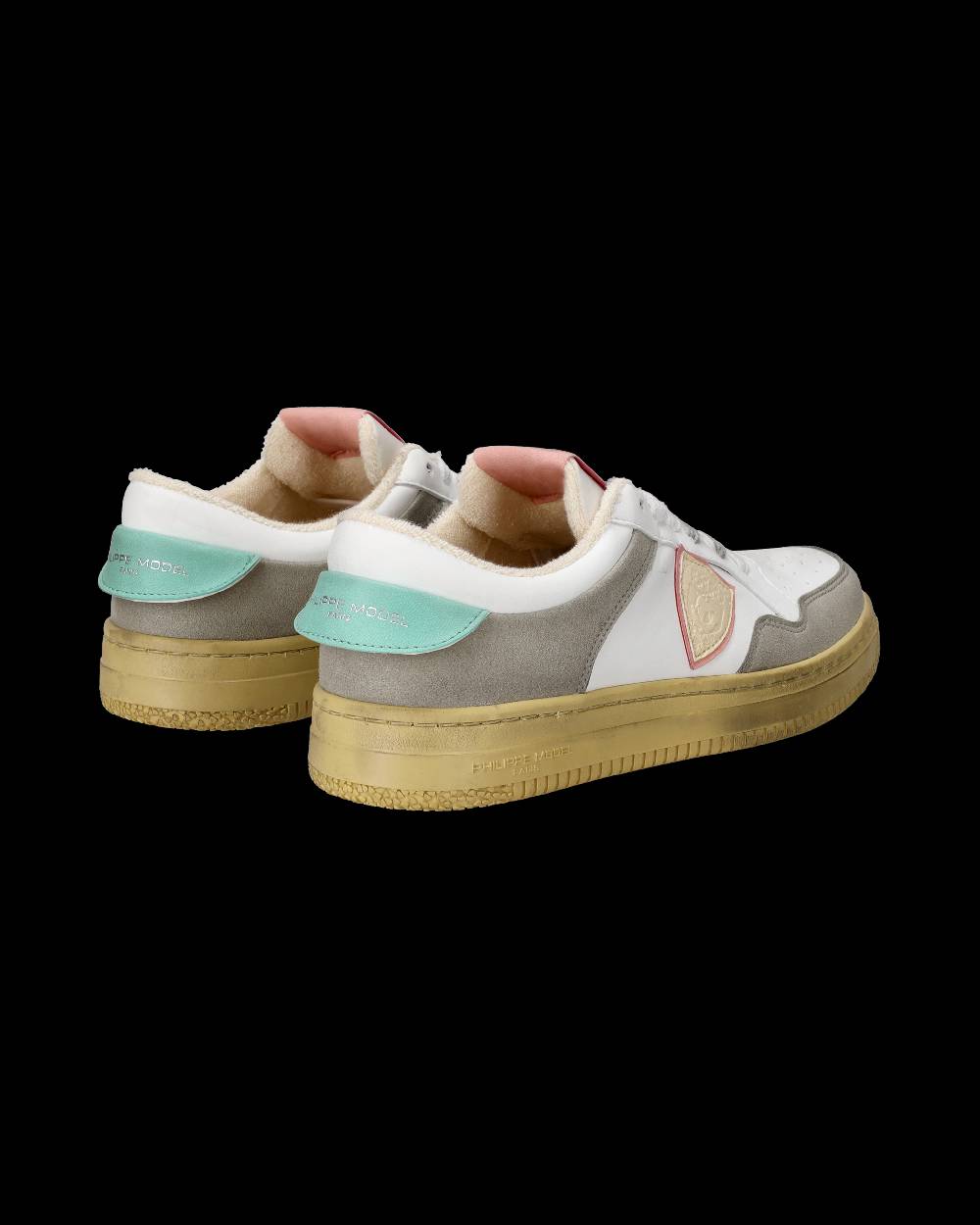Philippe Model Sneakers Lyon da Donna Bianche e Rosa in Pelle Riciclata Spedizione Gratuita