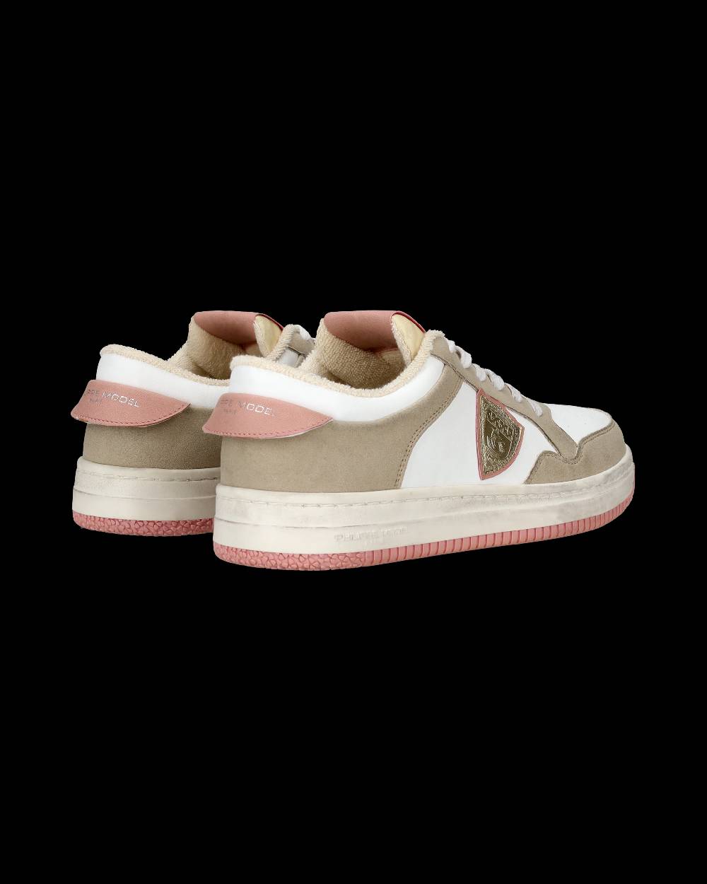 Philippe Model Sneakers Lyon da Donna Bianche e Rosa in Pelle Riciclata Qualità Garantita