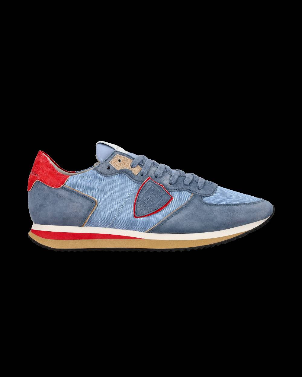 Philippe Model Sneaker casual Trpx da uomo in nylon e pelle Nabuk - Azzurro Negozi Online