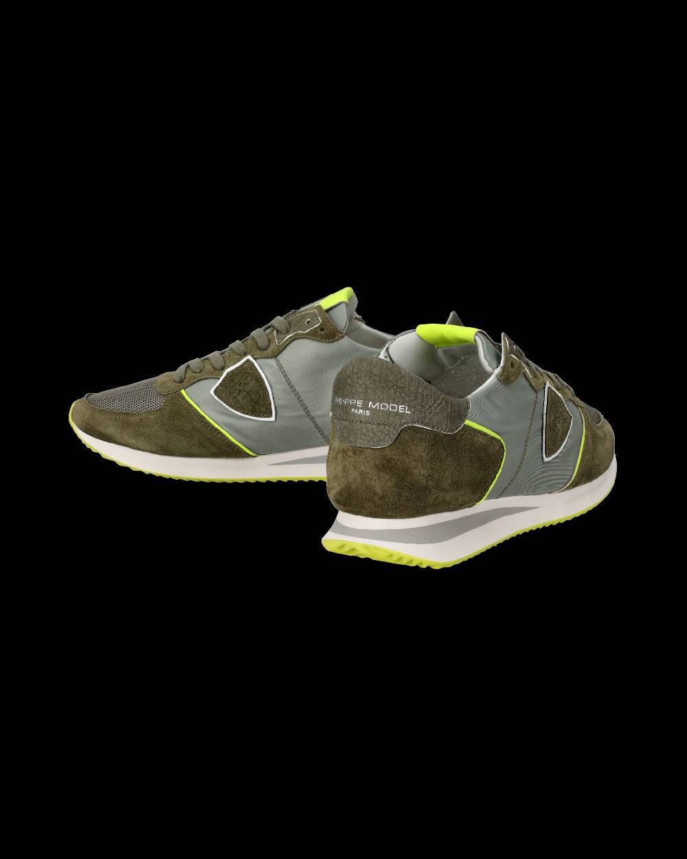 Philippe Model Sneakers Trpx da Uomo Verde militare e Gialle in Tessuto Tecnico Acquista Ora