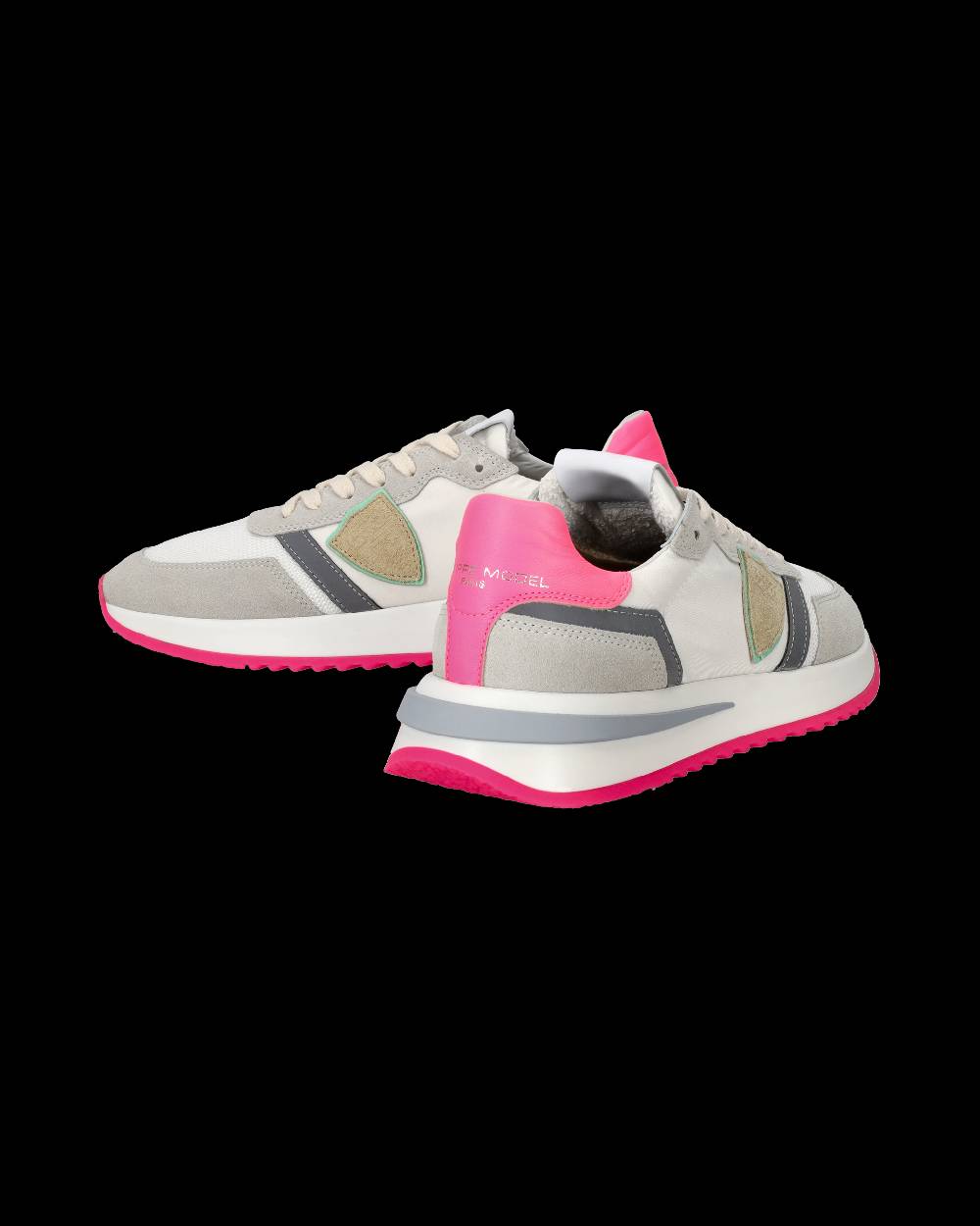 Philippe Model Sneakers Tropez 2.1 da Donna Bianche e Fucsia in Tessuto Tecnico Convenienza