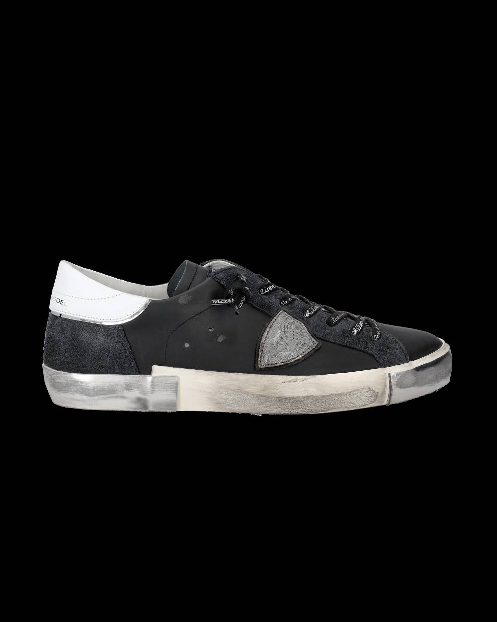 Philippe Model Sneaker bassa Prsx uomo - nero e argento Sconto