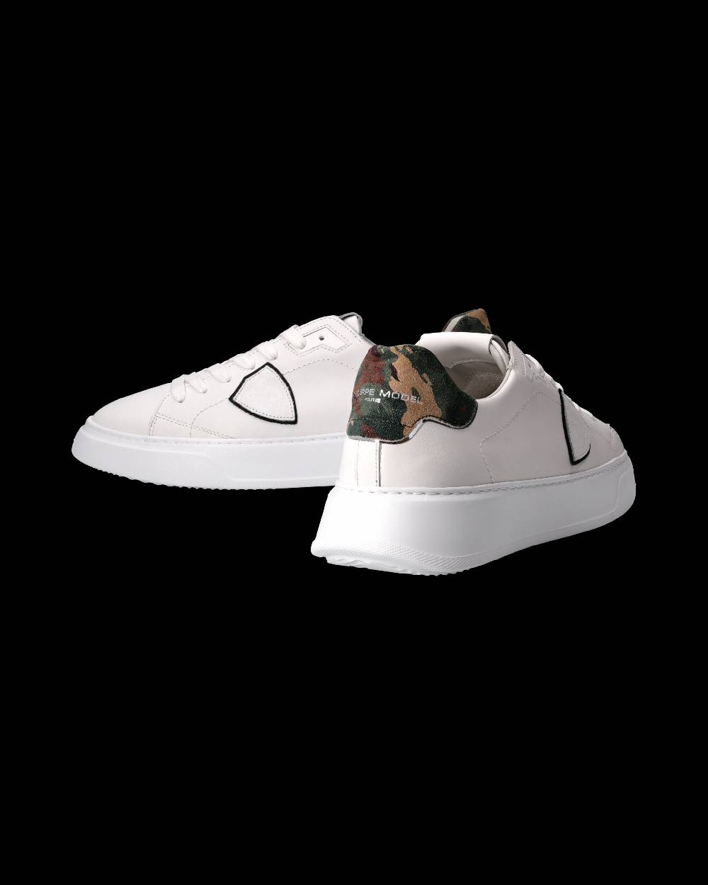 Philippe Model Sneaker Temple Uomo, Bianco e Nero Saldi Di Fabbrica