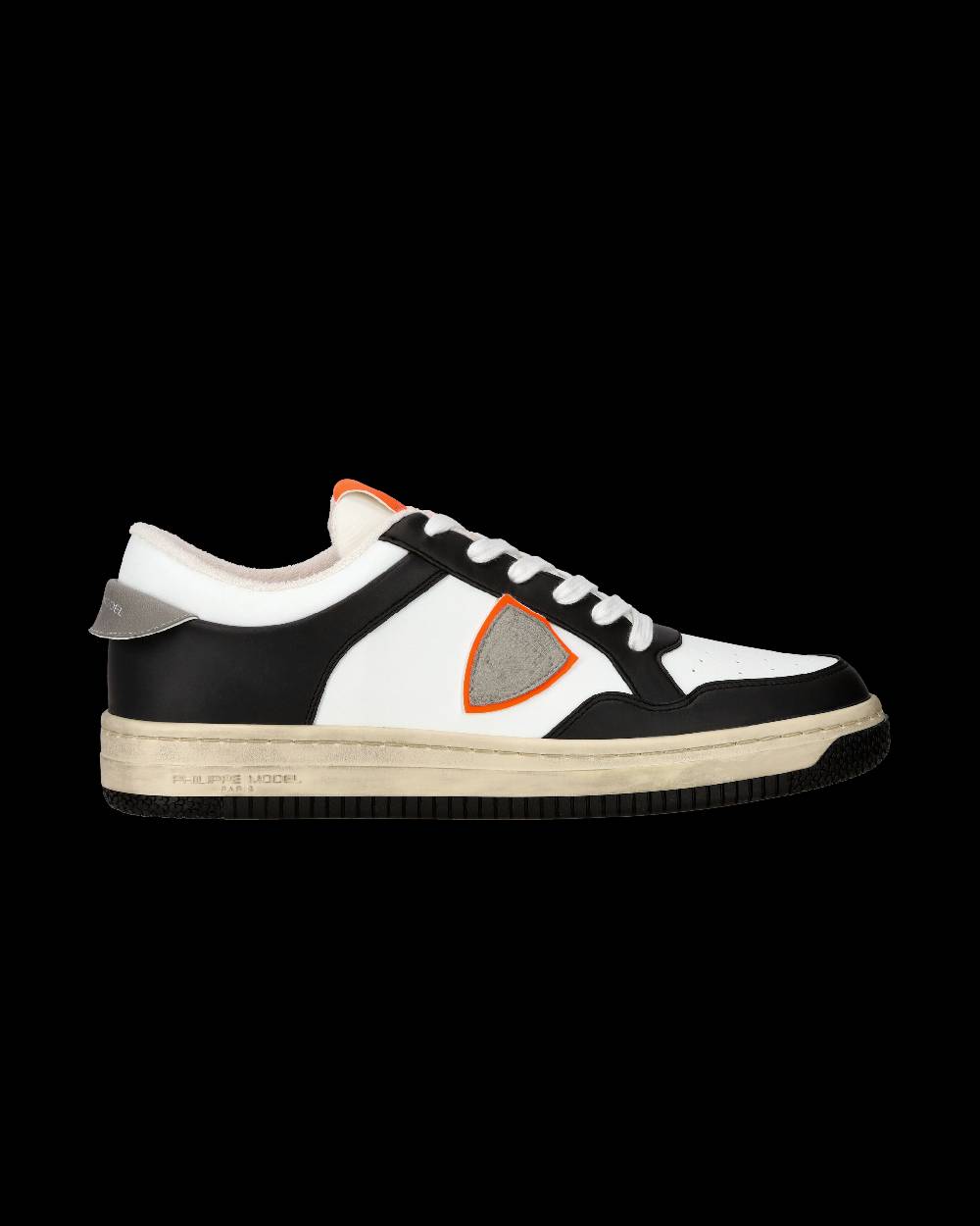 Philippe Model Sneaker streetwear Lyon da uomo in pelle riciclata - Nero e arancione Presa