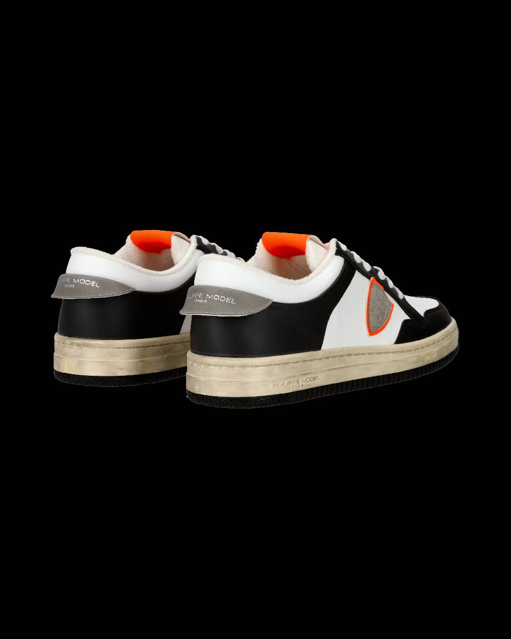 Philippe Model Sneaker streetwear Lyon da uomo in pelle riciclata - Nero e arancione Presa