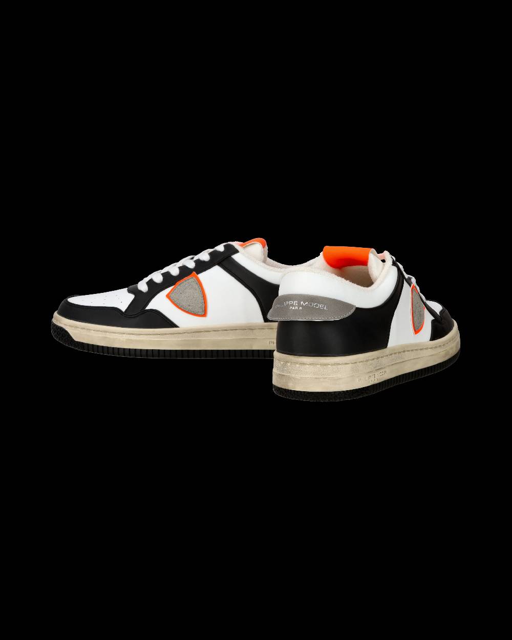 Philippe Model Sneaker streetwear Lyon da uomo in pelle riciclata - Nero e arancione Presa