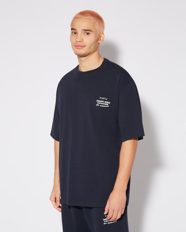Philippe Model T-Shirt Maurice da Uomo Blu in Jersey Sconto