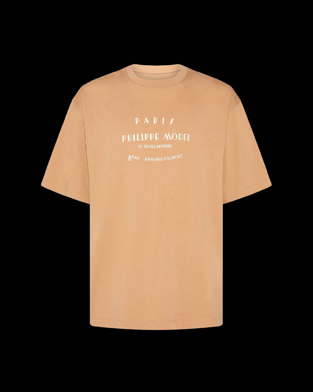Philippe Model T-Shirt Maurice da Uomo Marrone in Jersey Offerta