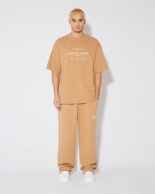 Philippe Model T-Shirt Maurice da Uomo Marrone in Jersey Offerta