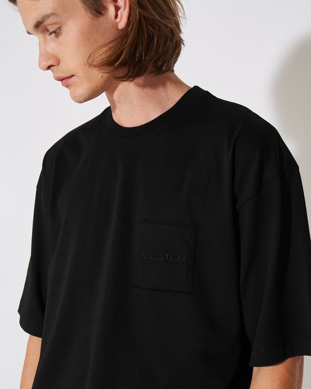 Philippe Model T-Shirt Maurice da Uomo Nera in Jersey Grande vendita