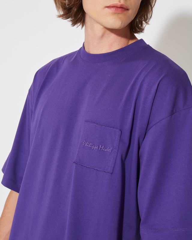 Philippe Model T-Shirt Maurice da Uomo Viola in Jersey Saldi