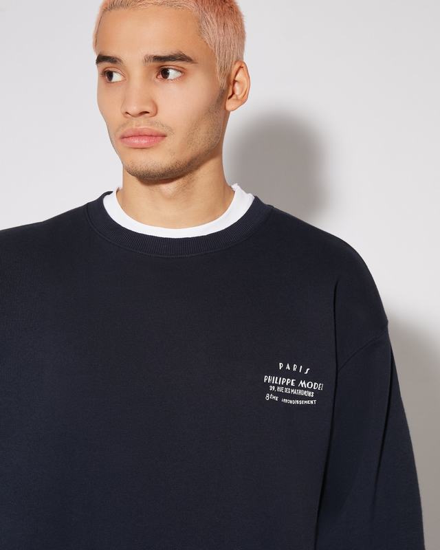 Philippe Model Felpa girocollo Benjamin da Uomo Blu in Jersey Offerte
