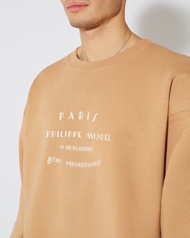 Philippe Model Felpa girocollo Benjamin da Uomo Marrone in Jersey Hotsell