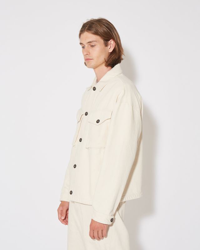Philippe Model Giacca GERARD da Uomo Beige ecru in Bull Denim Offerta per la Festa della Mamma
