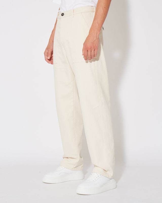 Philippe Model Pantaloni CHARLES da Uomo Ecru in Bull Denim Vendite Flash