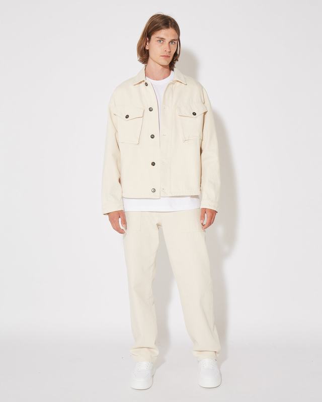 Philippe Model Pantaloni CHARLES da Uomo Ecru in Bull Denim Vendite Flash