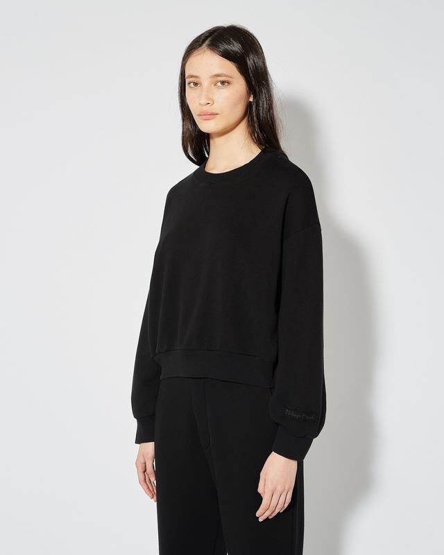 Philippe Model Felpa Cropped Beatrice da Donna Nera in Jersey 2025