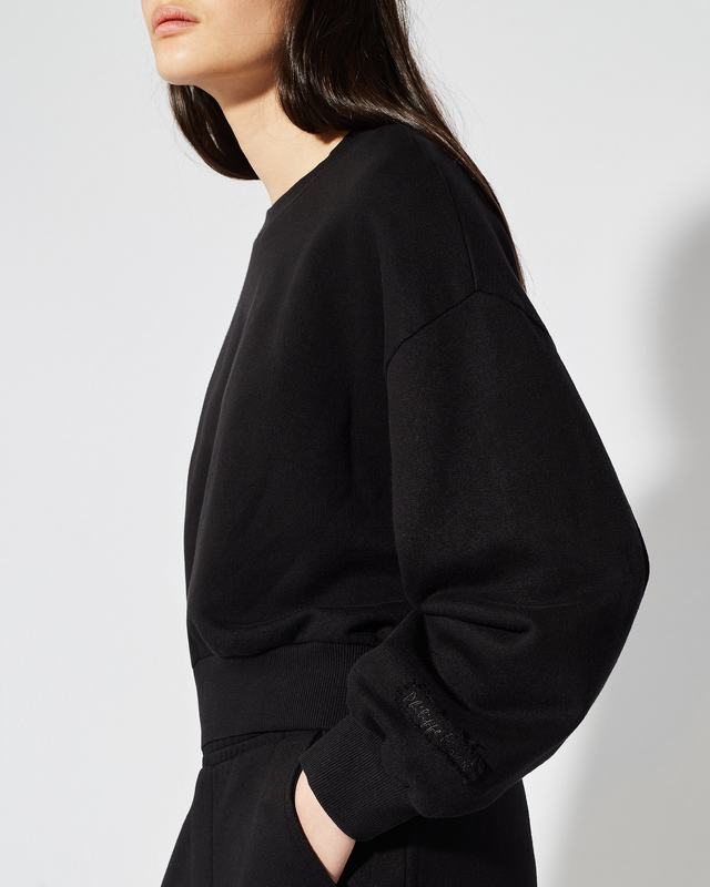 Philippe Model Felpa Cropped Beatrice da Donna Nera in Jersey 2025