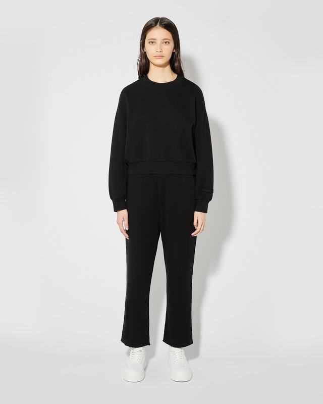 Philippe Model Felpa Cropped Beatrice da Donna Nera in Jersey 2025