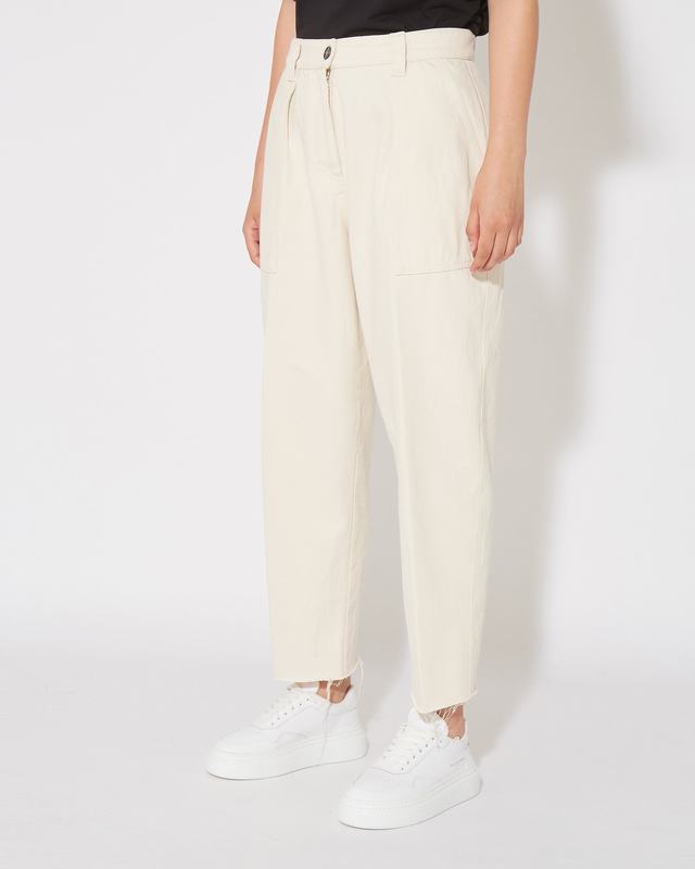 Philippe Model Pantaloni Coline da Donna Ecru in Bull Denim Promozione