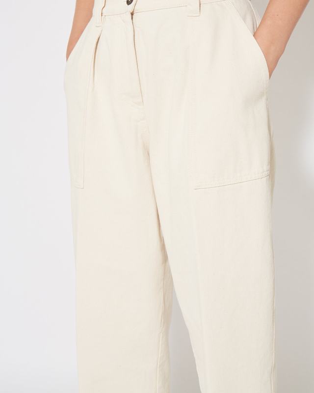 Philippe Model Pantaloni Coline da Donna Ecru in Bull Denim Promozione