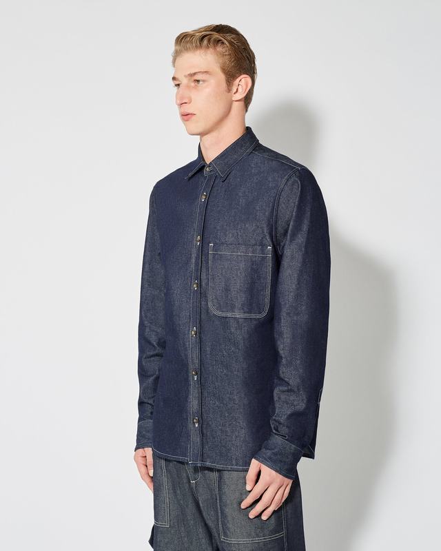 Philippe Model Denim Overshirt David da Uomo Blu in Denim Affare Del Giorno