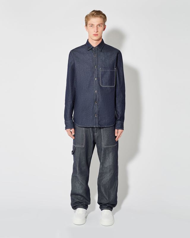 Philippe Model Denim Overshirt David da Uomo Blu in Denim Affare Del Giorno