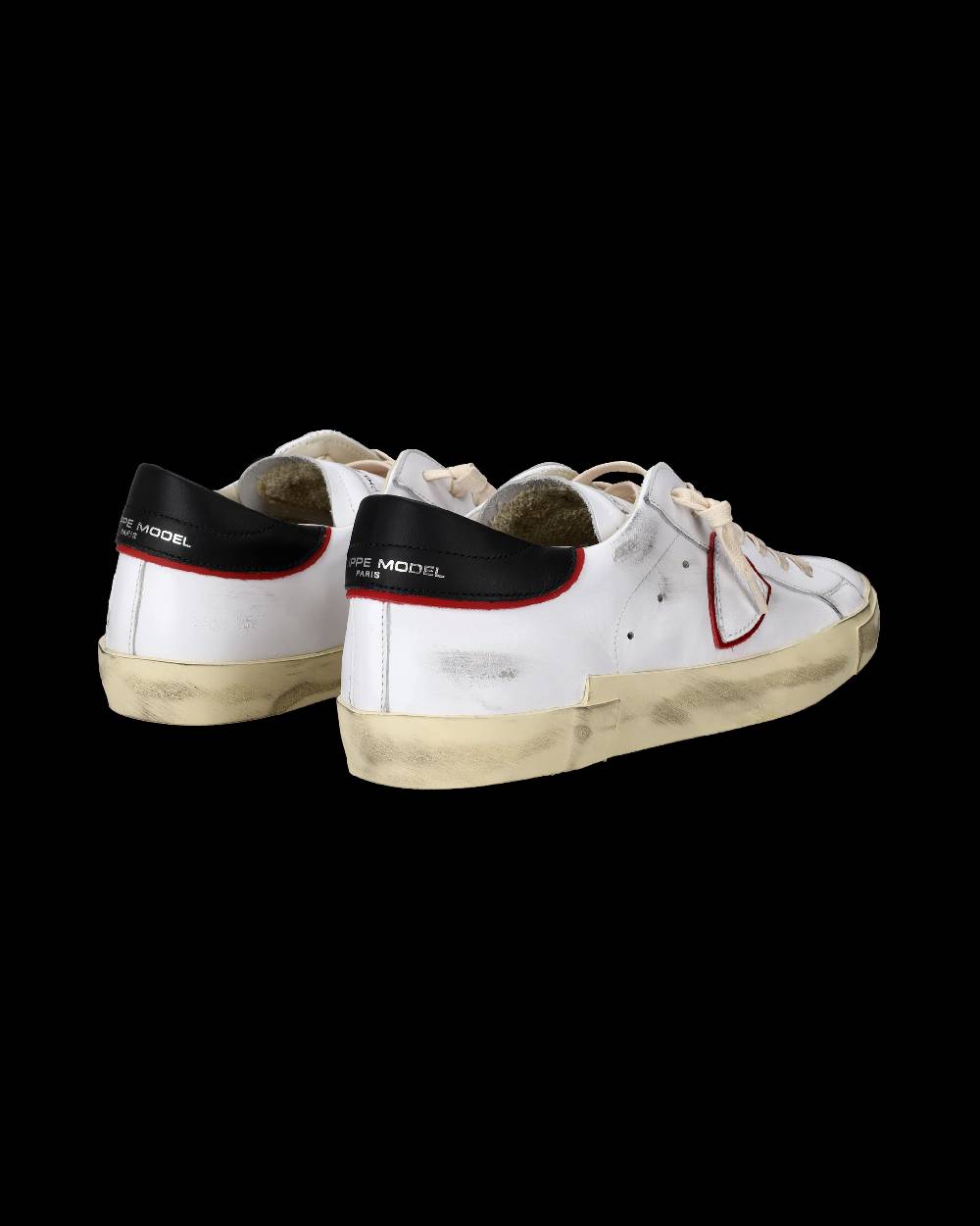 Philippe Model Sneakers Prsx da Uomo Bianche e Rosse in Pelle Outlet