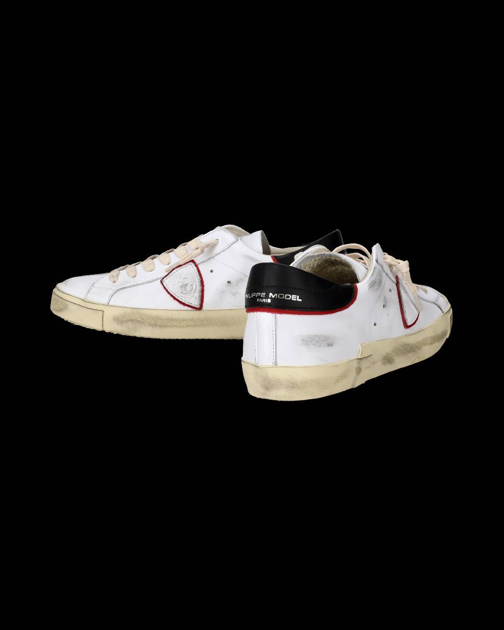 Philippe Model Sneakers Prsx da Uomo Bianche e Rosse in Pelle Outlet