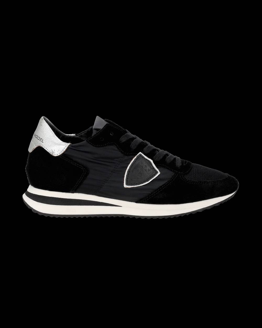 Philippe Model Snaker bassa Trpx donna - nero e argento Spedizione Gratuita