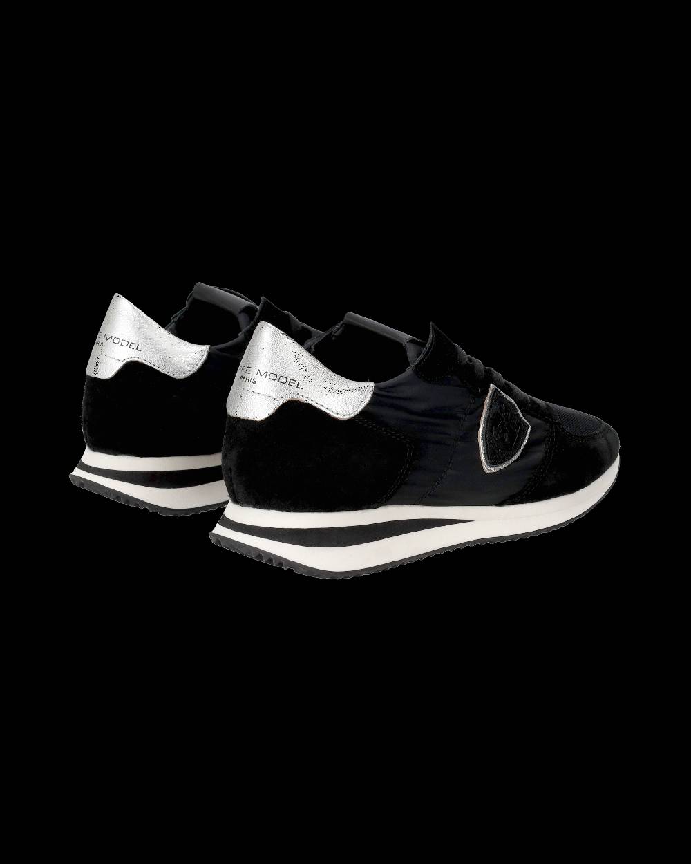 Philippe Model Snaker bassa Trpx donna - nero e argento Spedizione Gratuita