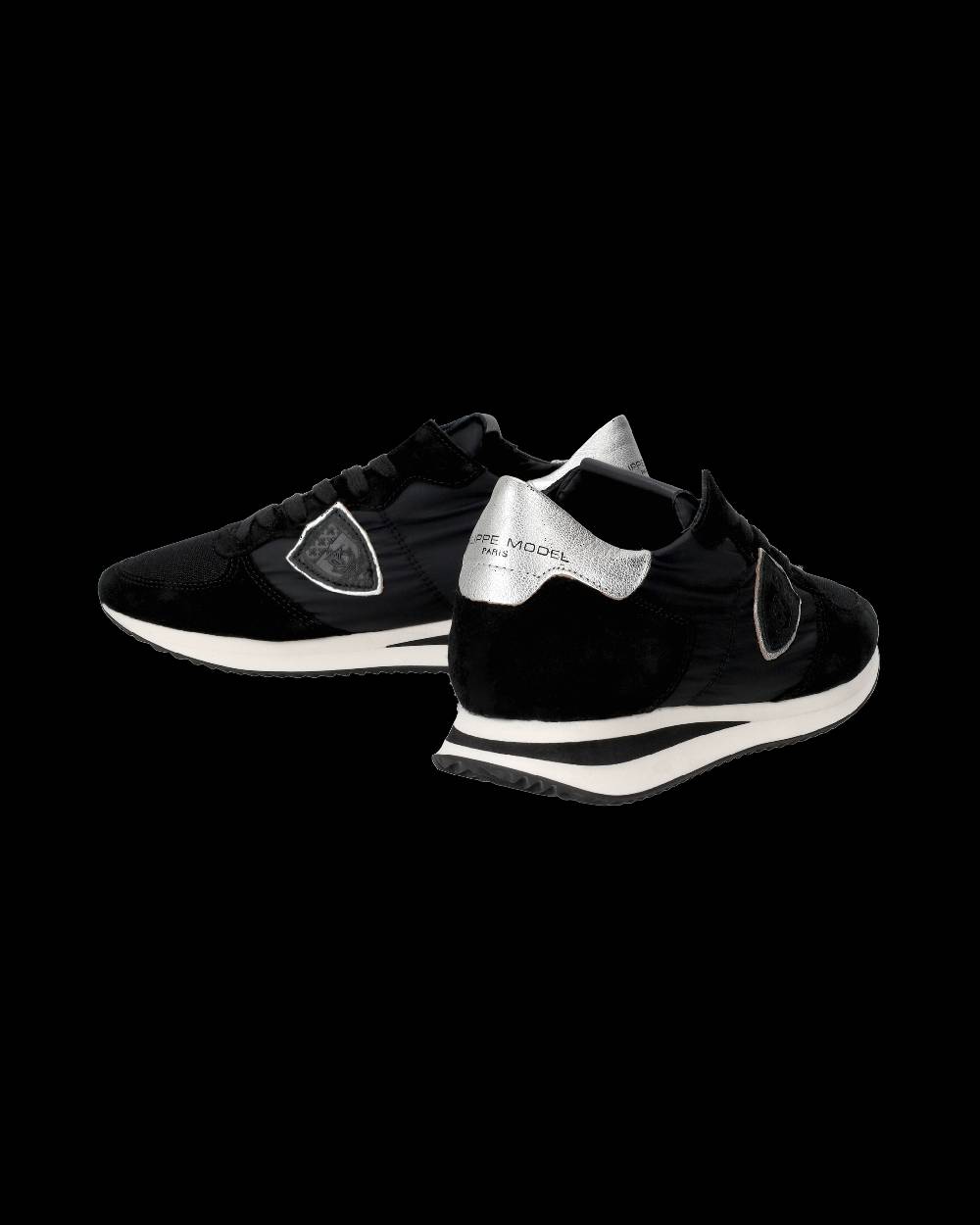 Philippe Model Snaker bassa Trpx donna - nero e argento Spedizione Gratuita