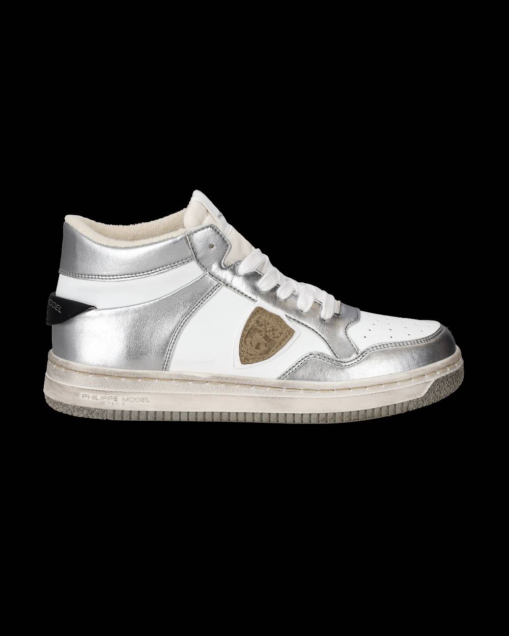 Philippe Model Sneaker mid rise Lyon donna - argento e bianco Sconto