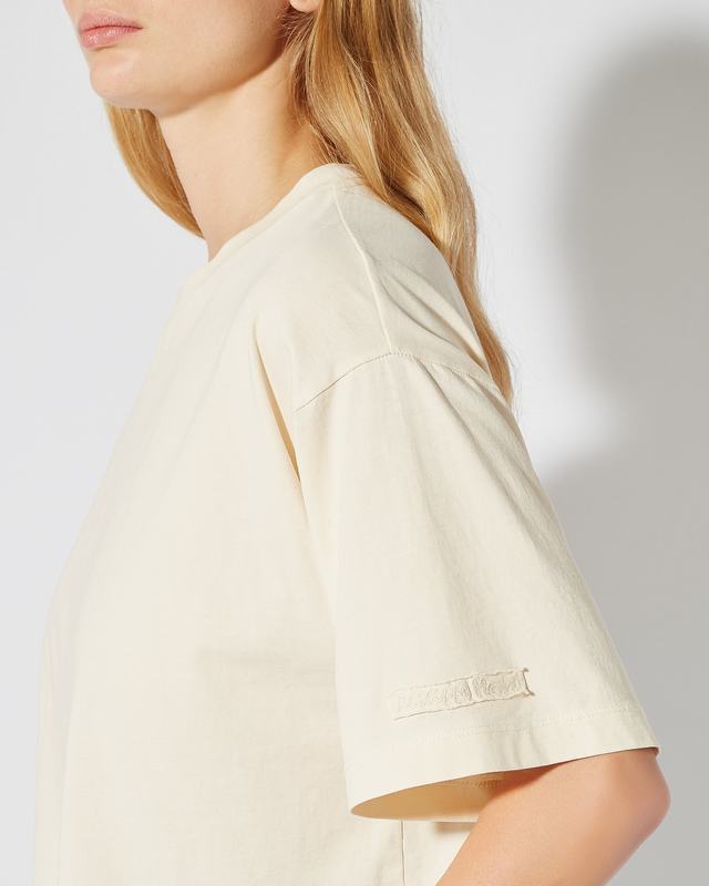 Philippe Model T-Shirt Cropped Marion da Donna Beige ecru in Jersey I Più Venduti