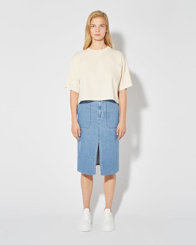 Philippe Model T-Shirt Cropped Marion da Donna Beige ecru in Jersey I Più Venduti