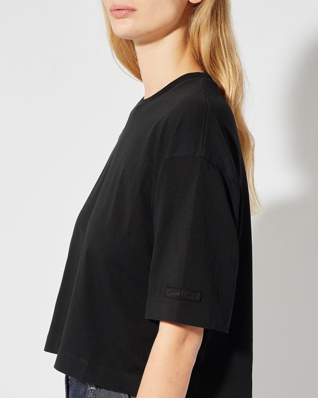 Philippe Model T-Shirt Cropped Marion da Donna Nera in Jersey Vendite Flash