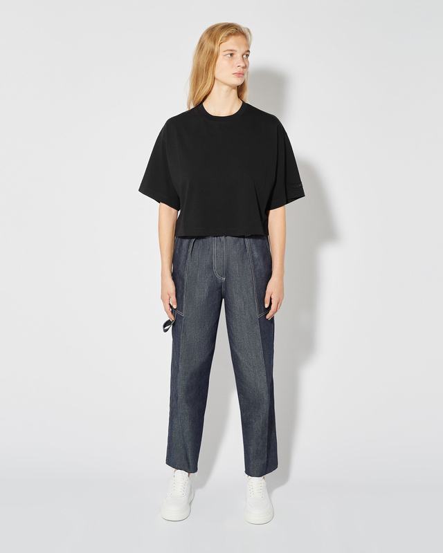 Philippe Model T-Shirt Cropped Marion da Donna Nera in Jersey Vendite Flash
