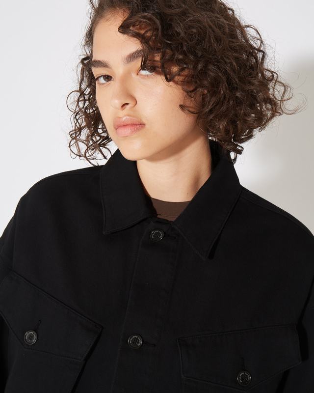 Philippe Model Giacca Nera Giselle da Donna in Bull Denim Qualità Garantita
