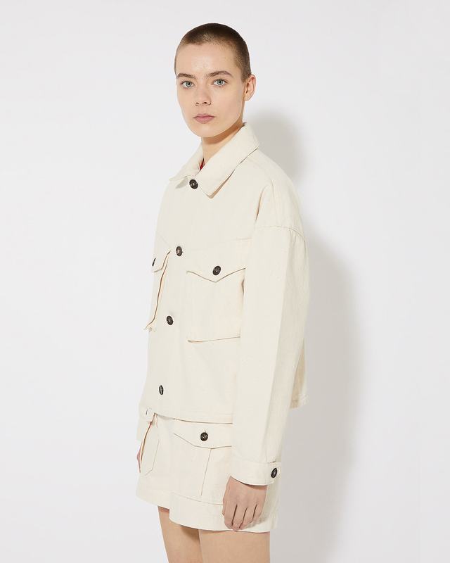 Philippe Model Giacca Giselle da Donna Beige ecru in Bull Denim Promozione Limitata